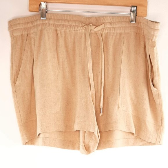 NWT XL Linen Short Tan Casual  dress shorts - Picture 1 of 14
